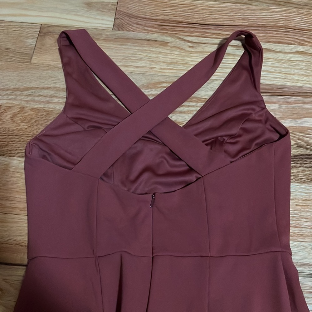 Crepe Tank Mermaid Dress with Back Knot - Picture 6 of 8